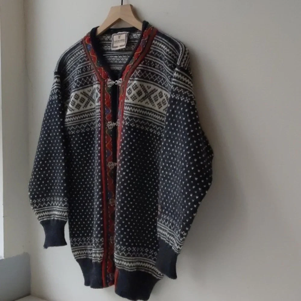 Dale Of Norway Clasp Wool Cardigan Sweater Nordic Print Unisex Medium - Picture 2 of 7